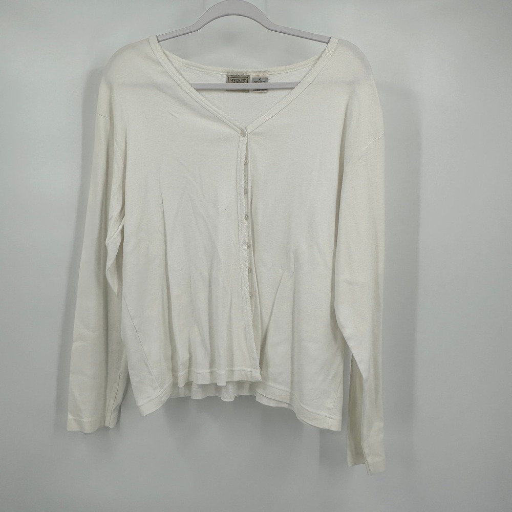 Womens Old Money Preppy Cardigan Sweater‎ Size XL Minimalist Coastal Lightweight